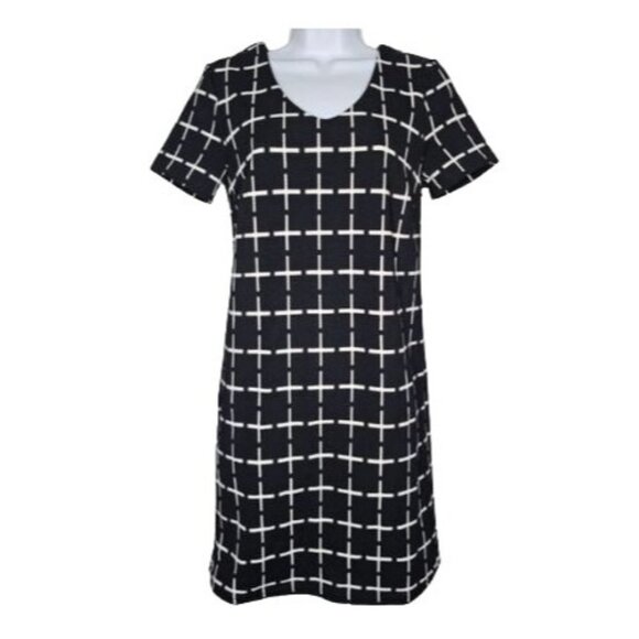 Romeo & Juliet Dresses & Skirts - Romeo & Juliet Couture Shift Dress Black White Cross Pattern Women Small NWT